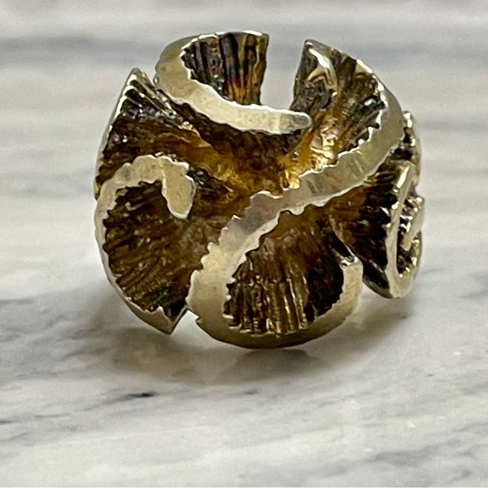 Heavy Sterling Silver Sculptural Statement Ring Size 6.5 Brutalist Modern gold P - Picture 4 of 13